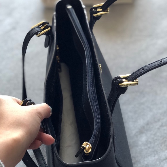 Tory Burch York Buckle Tote, Small in Navy Blue - Picture 3 of 3